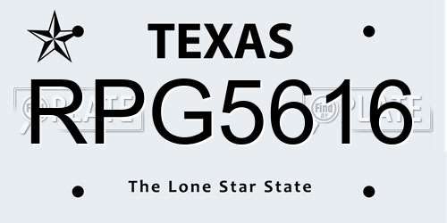 RPG5616 Texas License Plate