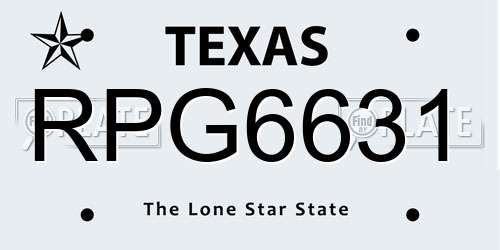 RPG6631 Texas License Plate