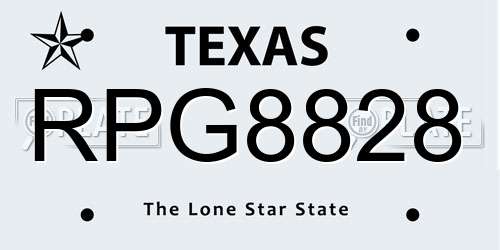 RPG8828 Texas License Plate