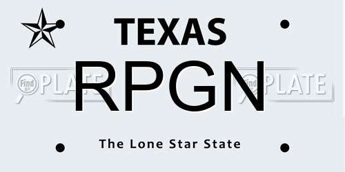 RPGN Texas License Plate