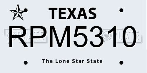 RPM5310 Texas License Plate