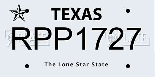 RPP1727 Texas License Plate