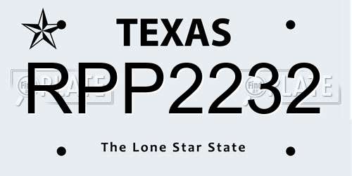 RPP2232 Texas License Plate