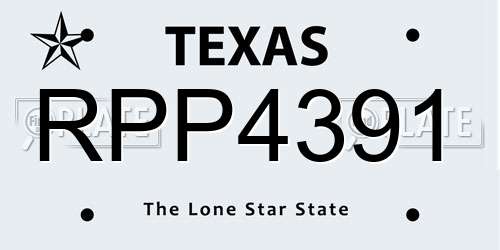 RPP4391 Texas License Plate