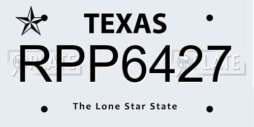 RPP6427 Texas License Plate