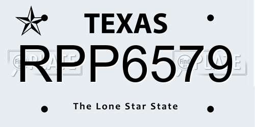 RPP6579 Texas License Plate
