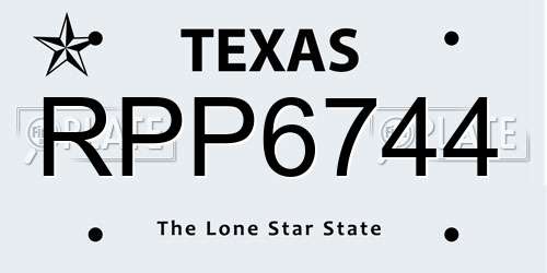 RPP6744 Texas License Plate