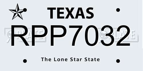 RPP7032 Texas License Plate