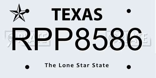 RPP8586 Texas License Plate