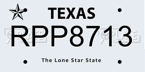 RPP8713 Texas License Plate
