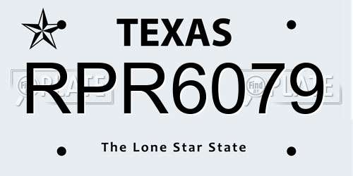 RPR6079 Texas License Plate