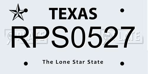 RPS0527 Texas License Plate