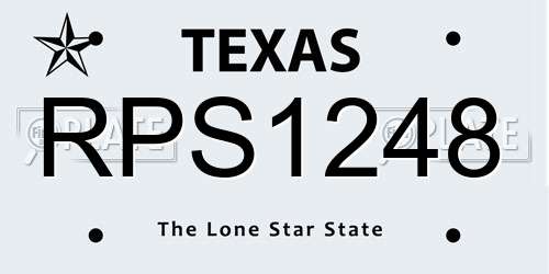 RPS1248 Texas License Plate