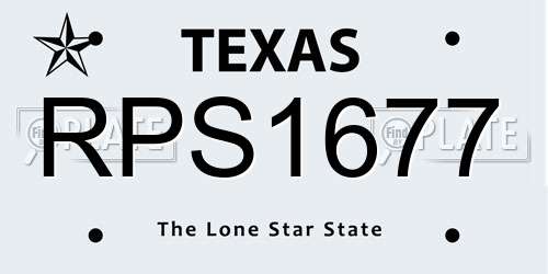 RPS1677 Texas License Plate