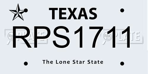 RPS1711 Texas License Plate