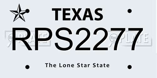 RPS2277 Texas License Plate