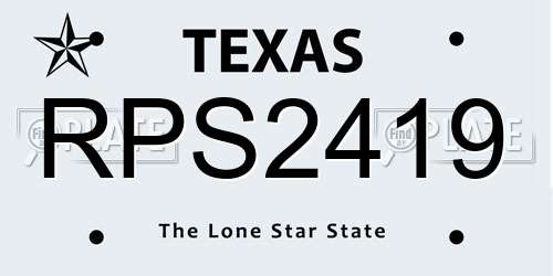 RPS2419 Texas License Plate