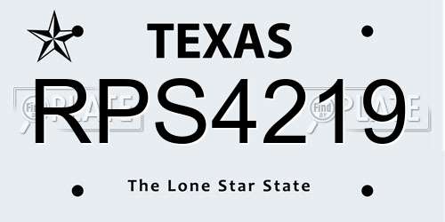 RPS4219 Texas License Plate