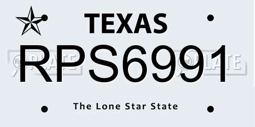 RPS6991 Texas License Plate