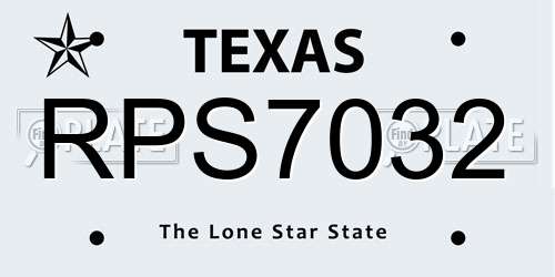 RPS7032 Texas License Plate