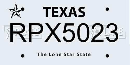RPX5023 Texas License Plate