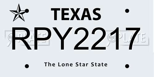 RPY2217 Texas License Plate