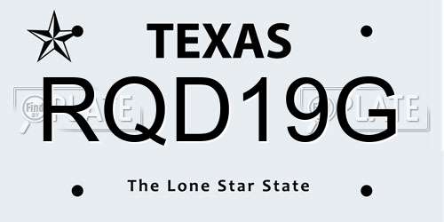 RQD19G Texas License Plate