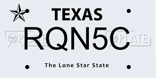 RQN5C Texas License Plate