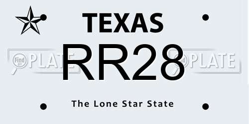 RR28 Texas License Plate