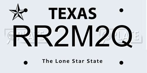 RR2M2Q Texas License Plate