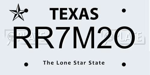 RR7M2O Texas License Plate