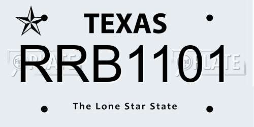 RRB1101 Texas License Plate