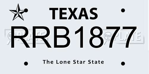RRB1877 Texas License Plate