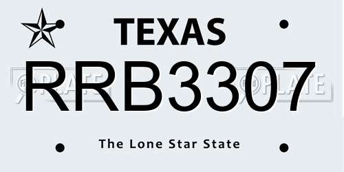 RRB3307 Texas License Plate