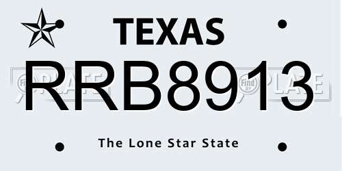RRB8913 Texas License Plate