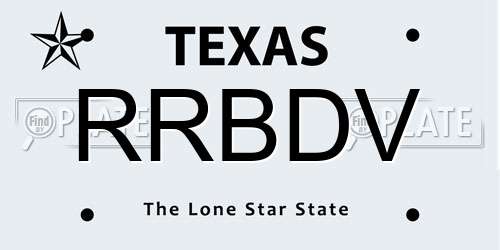 RRBDV Texas License Plate
