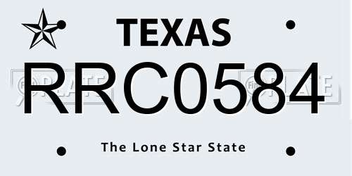 RRC0584 Texas License Plate