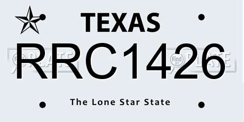 RRC1426 Texas License Plate