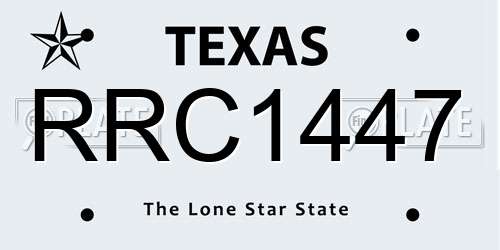 RRC1447 Texas License Plate