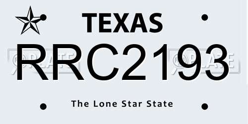 RRC2193 Texas License Plate
