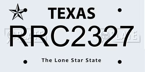 RRC2327 Texas License Plate