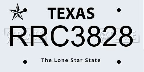 RRC3828 Texas License Plate