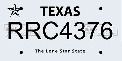 RRC4376 Texas License Plate