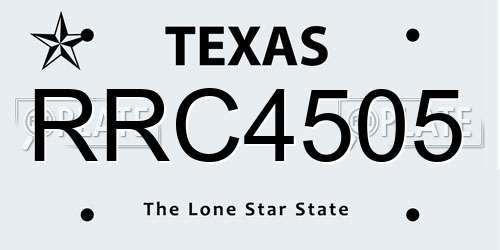RRC4505 Texas License Plate