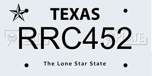 RRC452 Texas License Plate