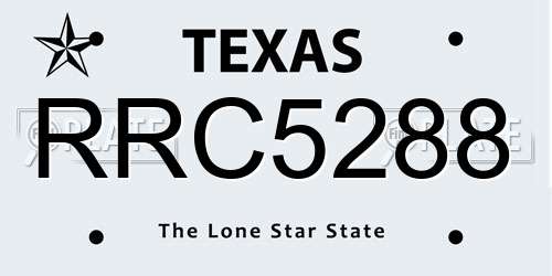 RRC5288 Texas License Plate