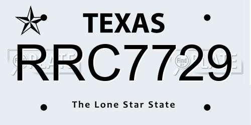 RRC7729 Texas License Plate