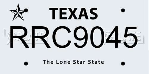 RRC9045 Texas License Plate
