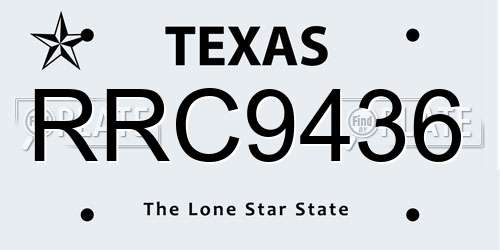 RRC9436 Texas License Plate