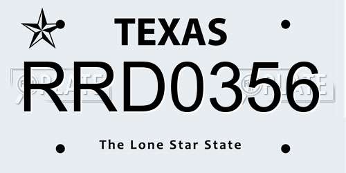 RRD0356 Texas License Plate
